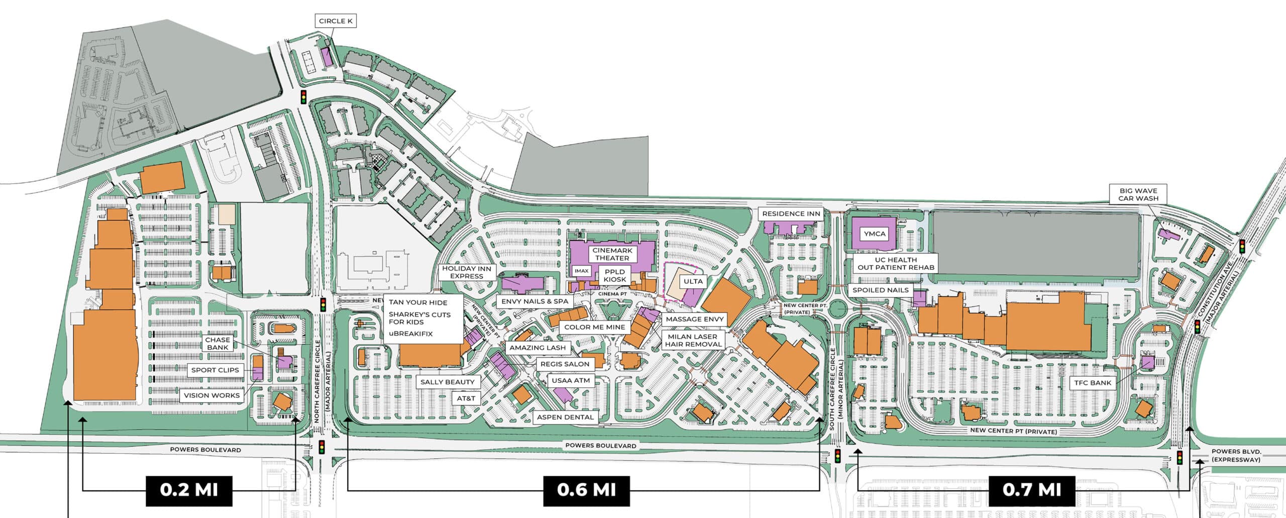 First and Main Town Center mobile map of service centers